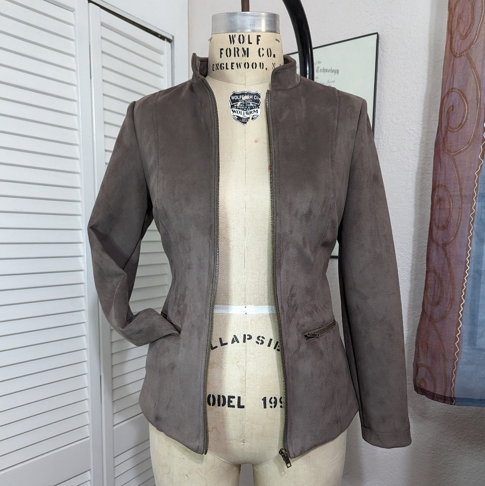 Faux Suede Lined Jacket
